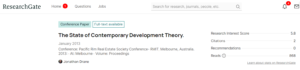 State of Contemporary PD Theory ResearchGate Dr Jon Drane, chronology of building defects