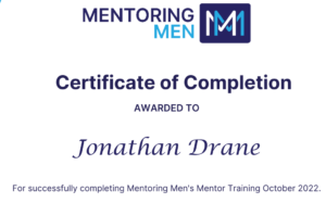 Mentoring Men Certificate, Dr Jon Drane, Mentoring for succcess and resilience