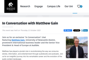 rise of audiobooks, listening to books, Matt Gain Audible, I2N event,